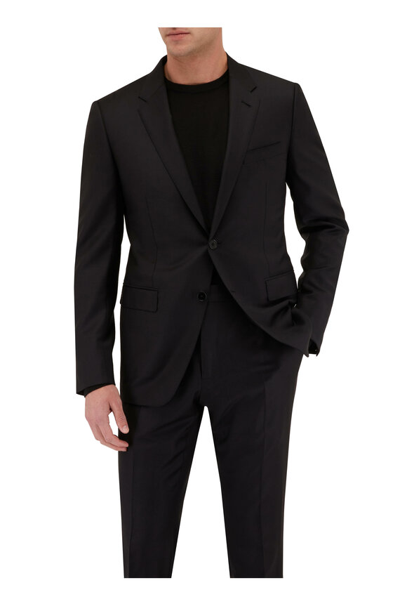 Zegna - Black Cool Effect Wool Suit | Mitchell Stores