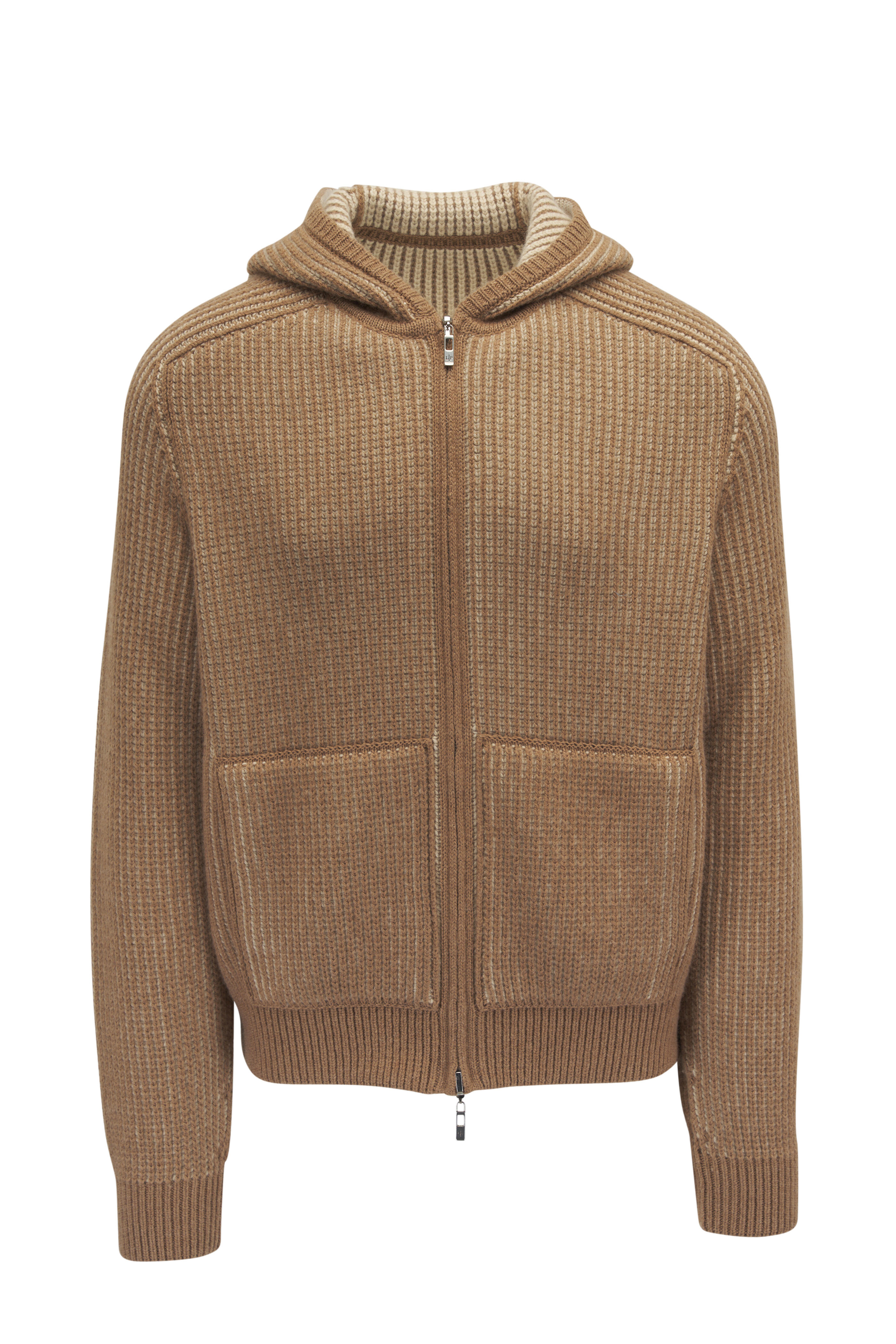 小物 ZANONE cashmere Double-sided cashmere blend cape - Khaki - Yves Salomon