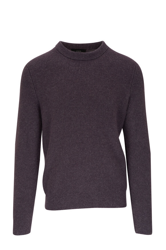 Vince - Dark Purple Plum Plush Cashmere Thermal Sweater