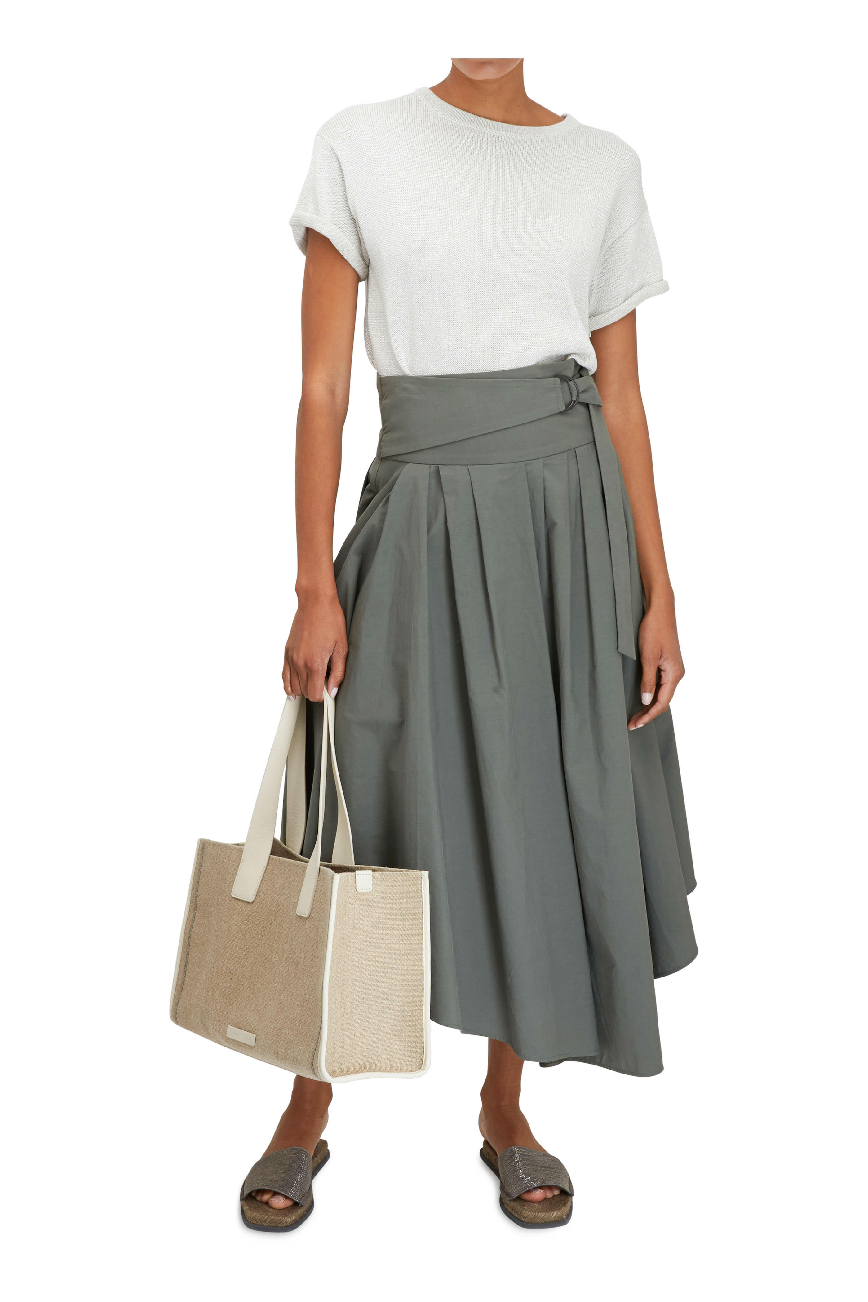 Brunello Cucinelli - Corda Natural Linen & Leather Tote Bag