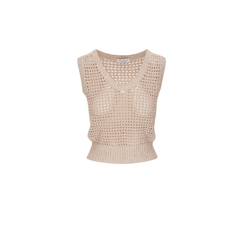 【関税&送料込】Brunello Cucinelli Sparkling Cotton Knit Tro Brunello Cucinelli Sparkling cotton knit sneakers for Women