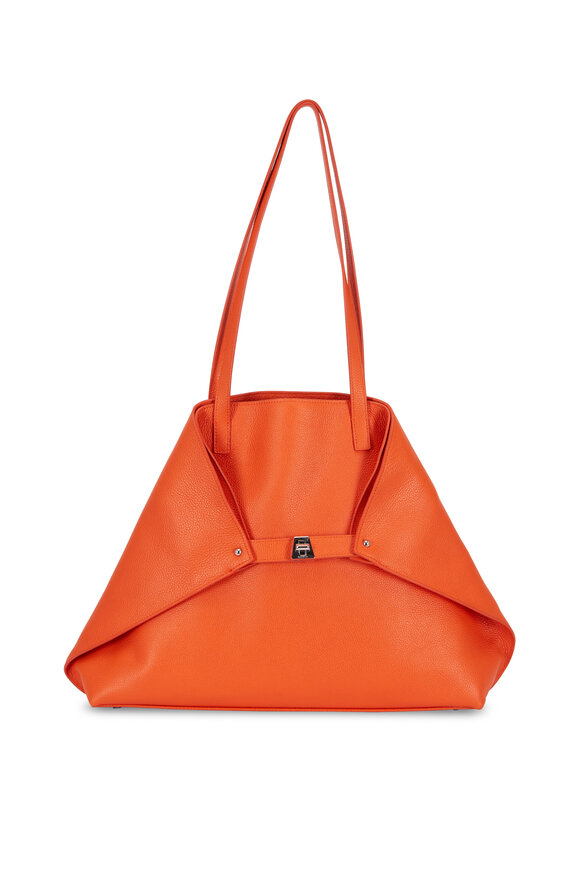 Akris - AI Orange Soft Leather Medium Tote