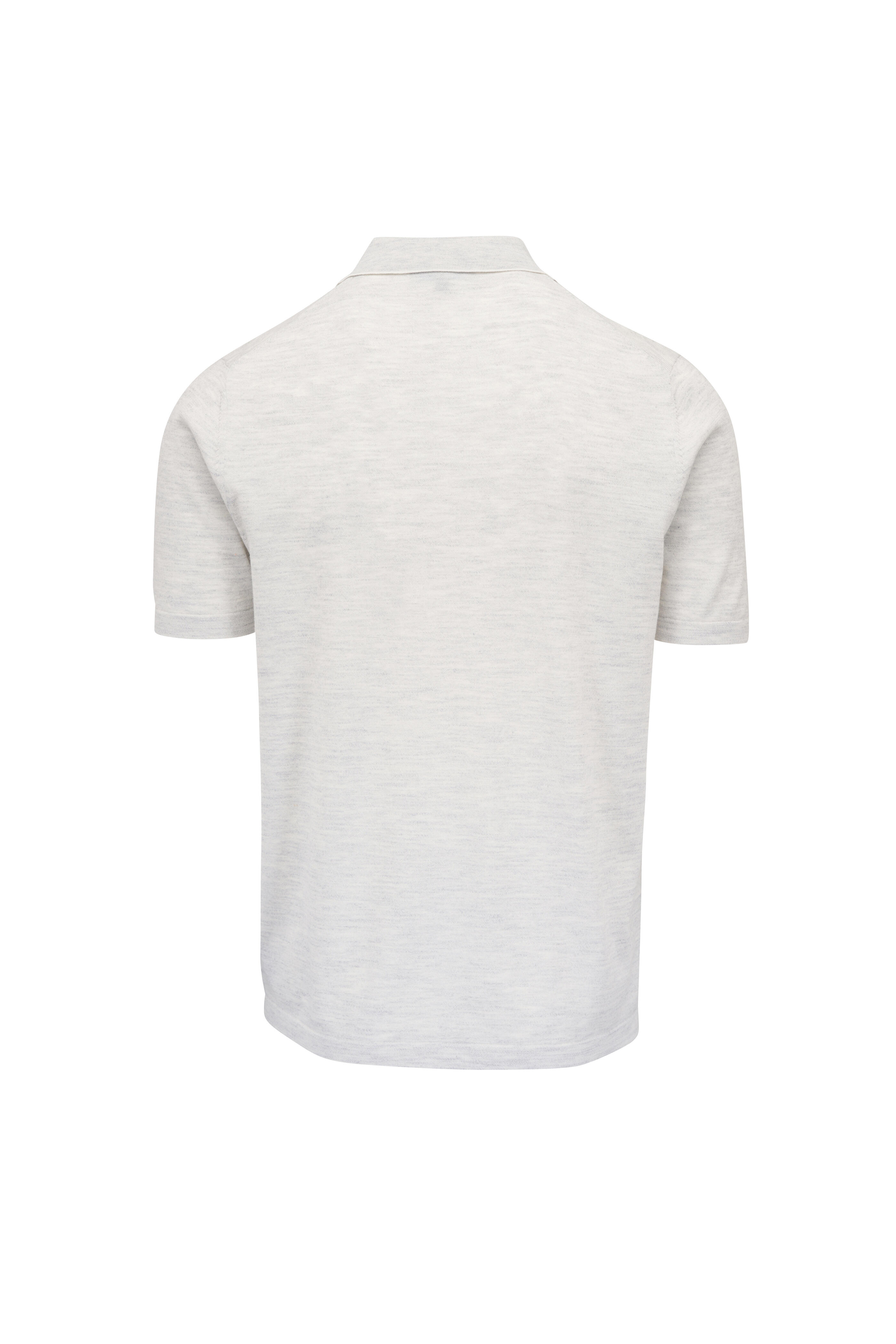 Patrick Assaraf - Light Gray & White Tipped Polo
