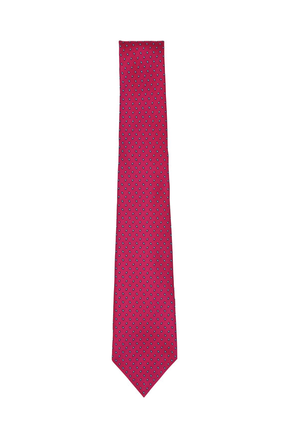 Kiton - Fuchsia Neat Silk Necktie 