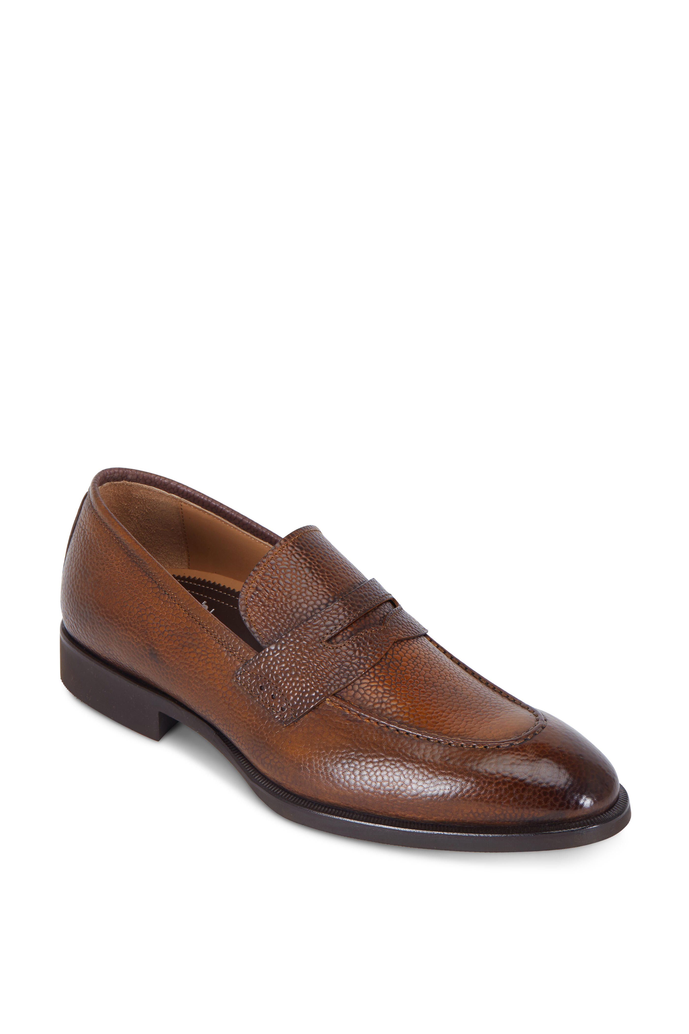 Di Bianco - Reverse Sombrero Dark Brown Leather Penny Loafer display picture 1