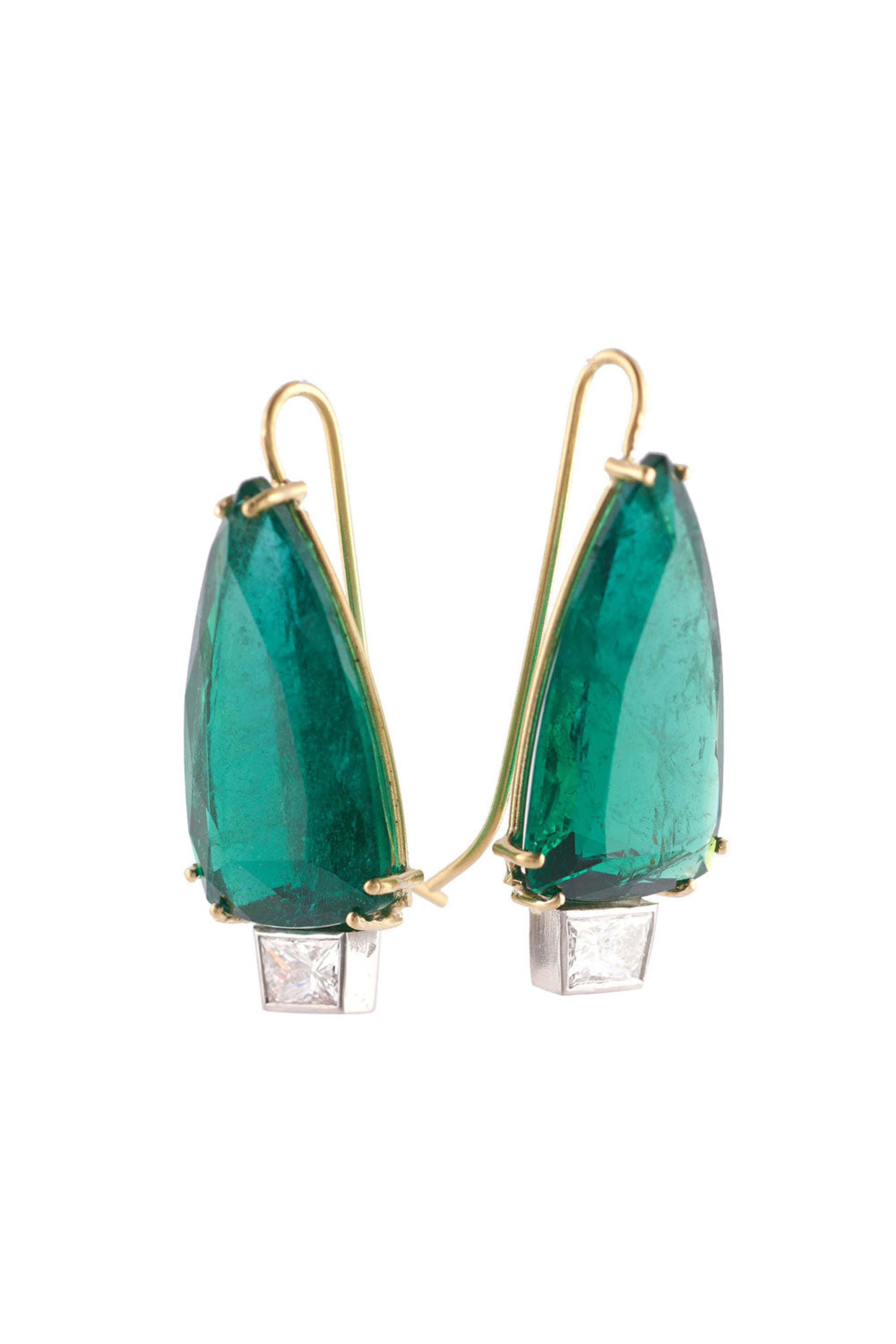 Sylva & Cie - Zambian Emerald and Diamond Earrings