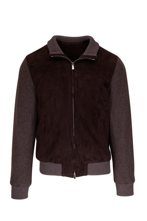 Mandelli - Dark Brown Suede & Cashmere Bomber