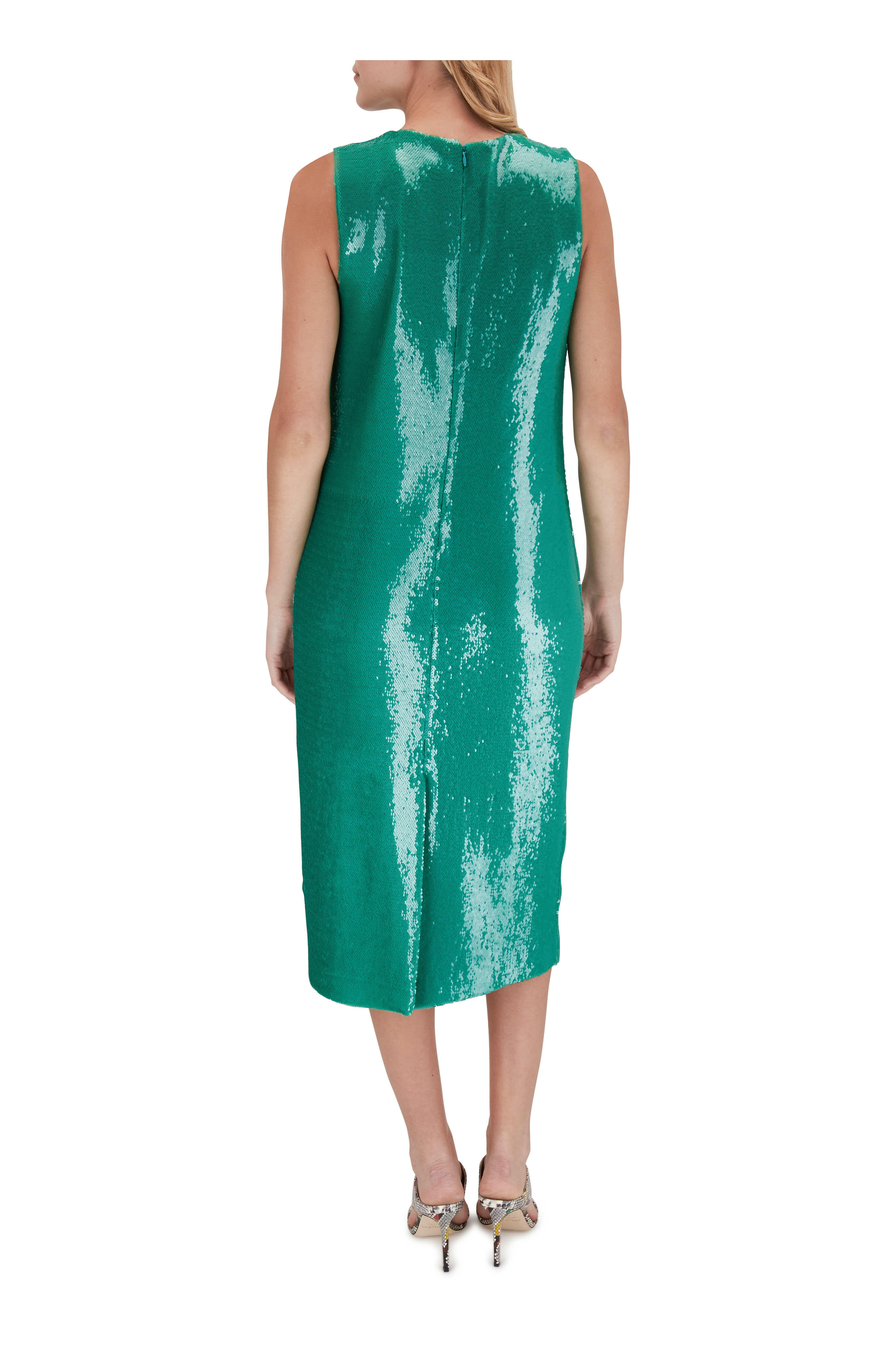 is panera green goddess dressing vegan Two Toned V-Neck Sequin Maxi Dress - Green