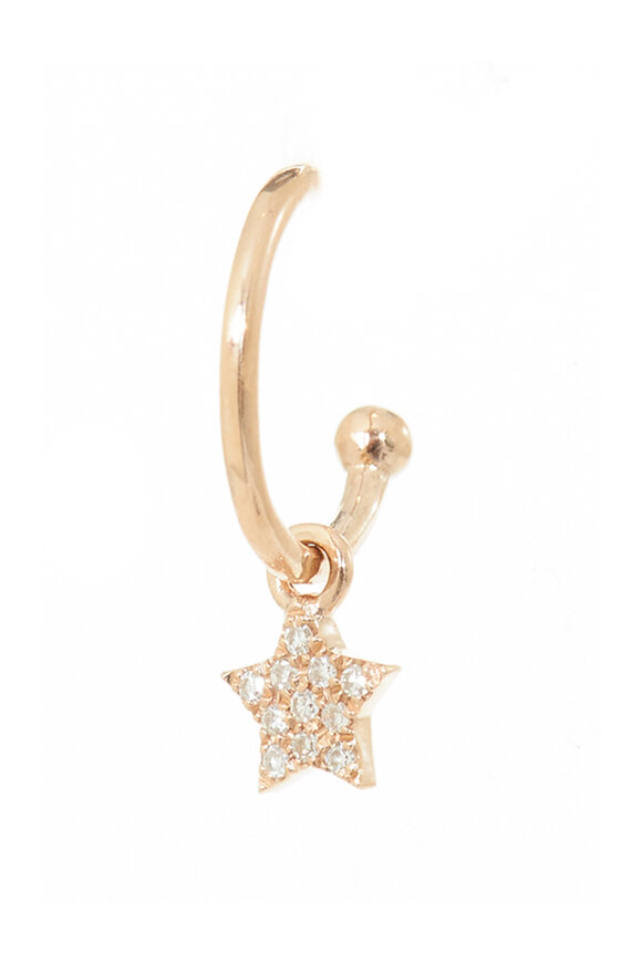 Kai Linz - Rose Gold Dangling Diamond Star Earrings