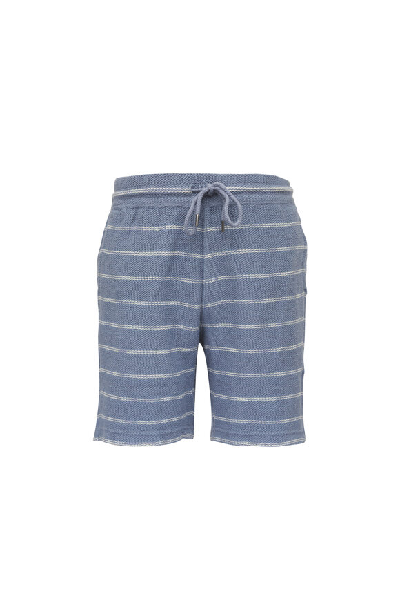 Faherty Brand Seabrook Stripe Whitewater Sweatshorts