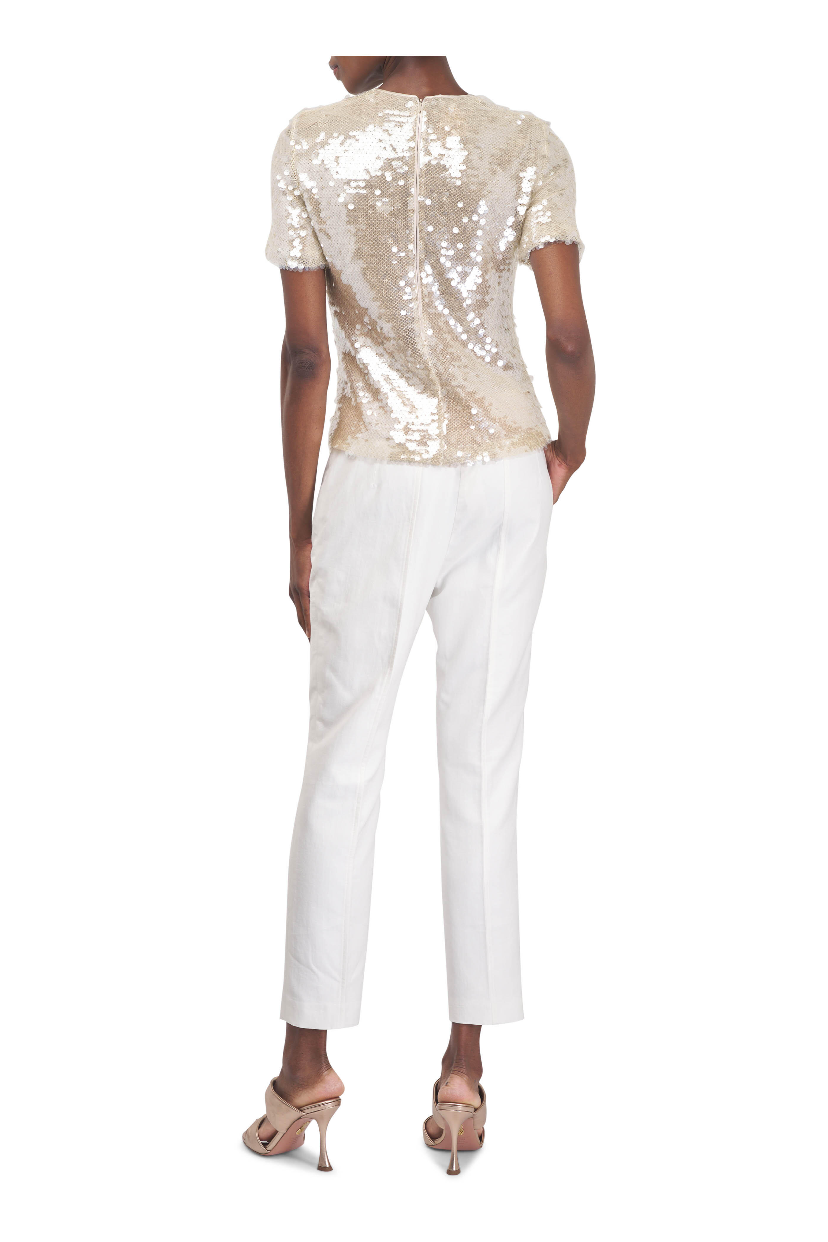 Akris - Connor White Cotton & Silk Stretch Pant