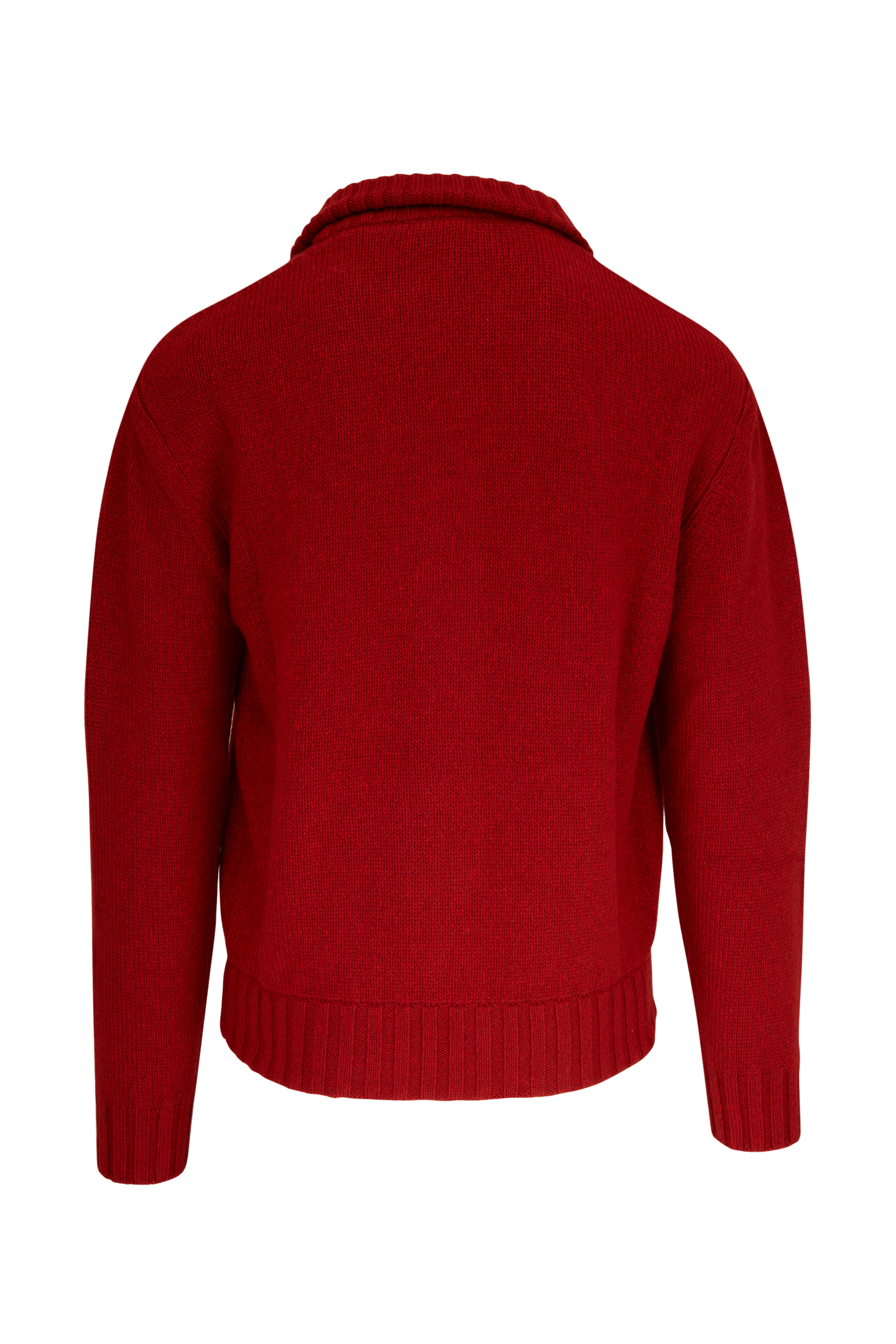 TABARONIcashmere (loro piana yarnカーディガン赤 Loro Piana - Snow Wander Red Full Zip Sweater | Mitchell Stores