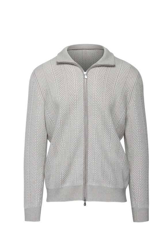 Brunello Cucinelli - Tan Wool & Cashmere Zip Cardigan
