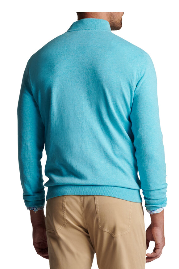 Peter Millar - Radiant Blue Crest Quarter Zip Pullover