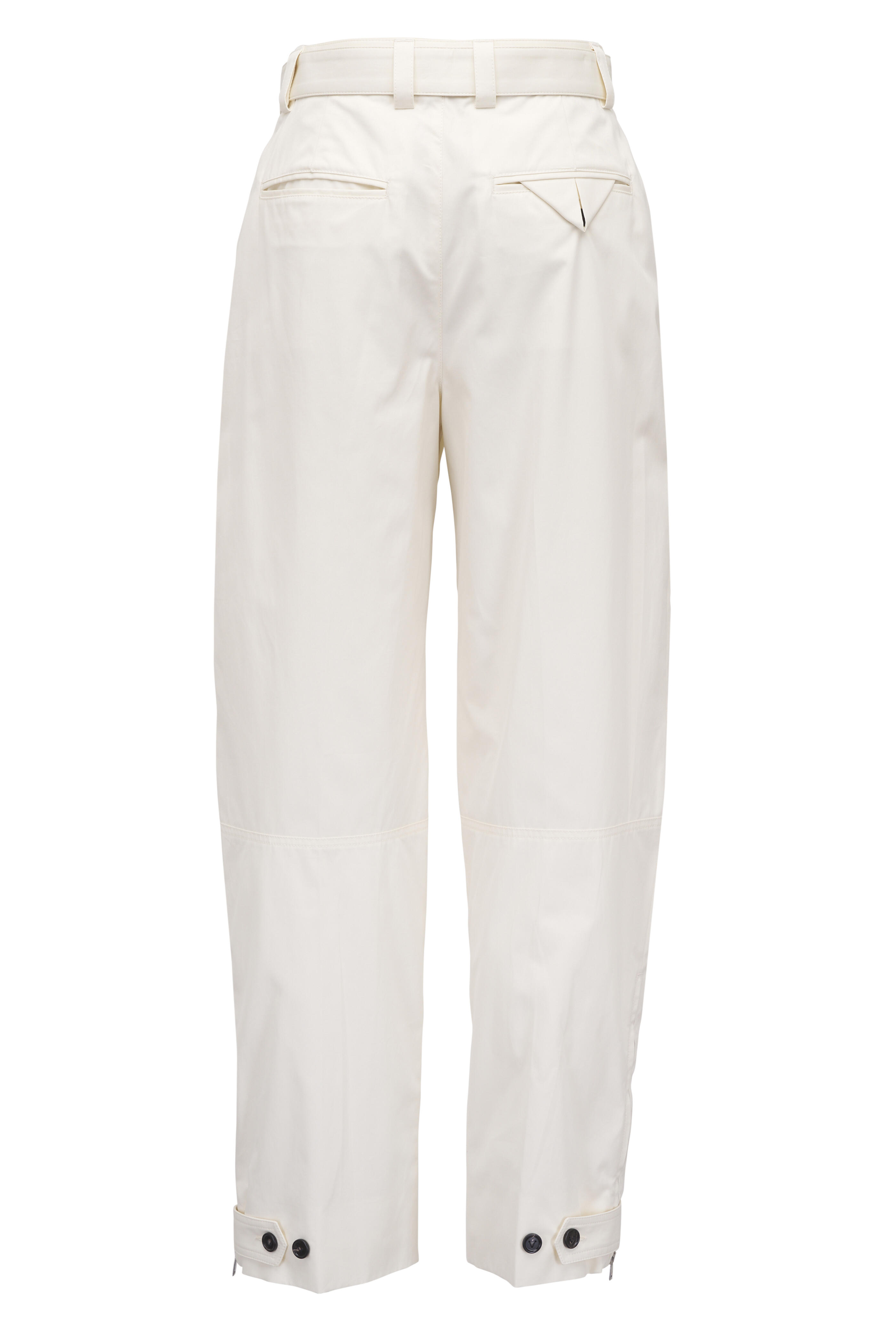 Bottega Veneta - Frosting Off White Cotton Twill Belted Pant