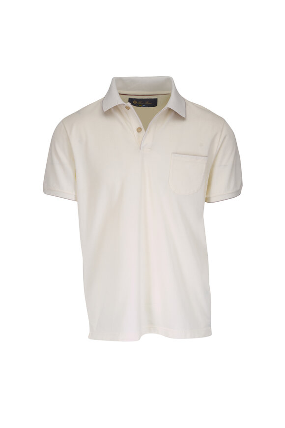 Loro Piana - White Cotton Jersey Polo | Mitchell Stores