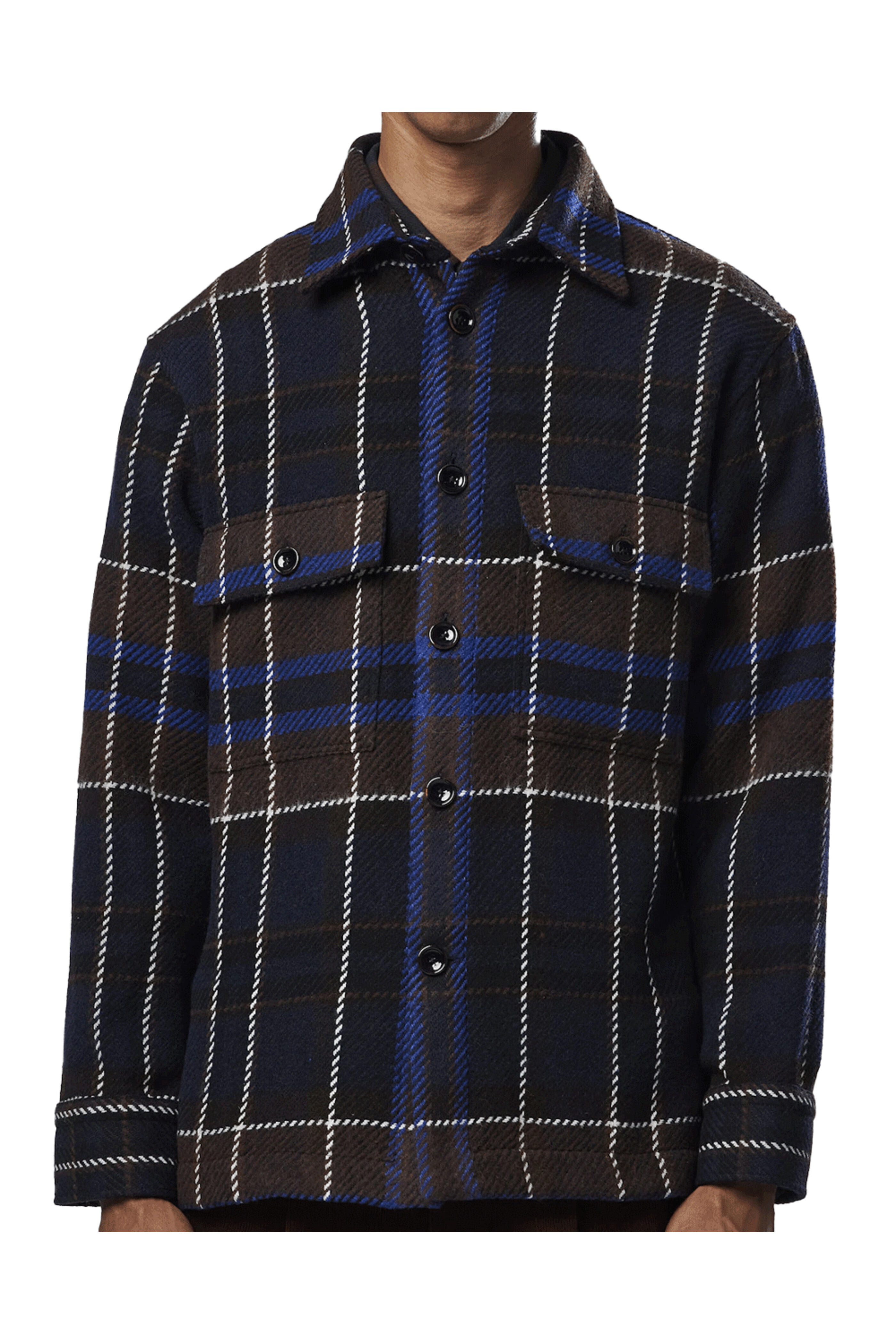 Nn07 - Brown and Navy Soren Check Overshirt