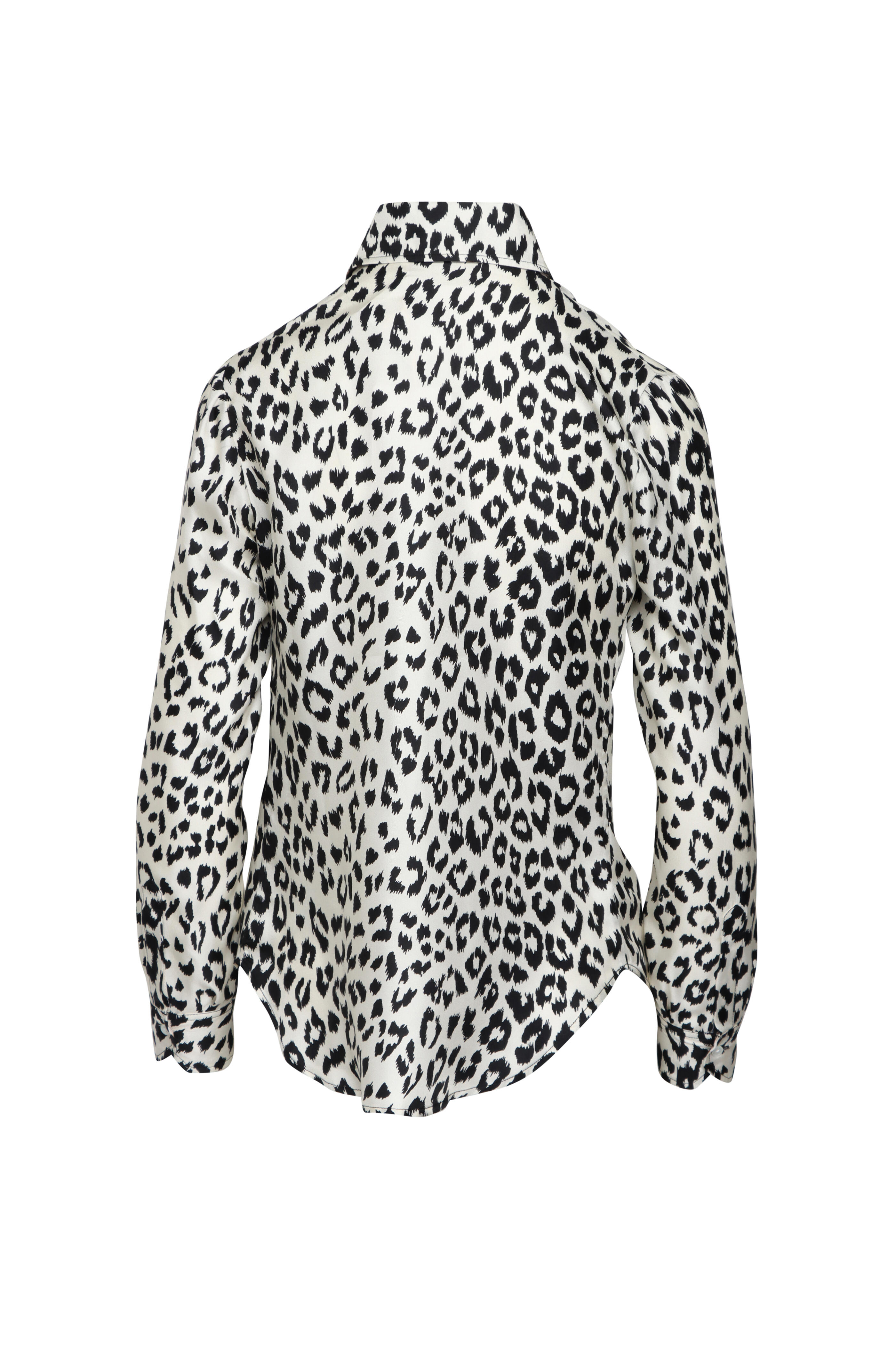 La Prestic Ouiston - Joana Ecru Panther Button Front Shirt