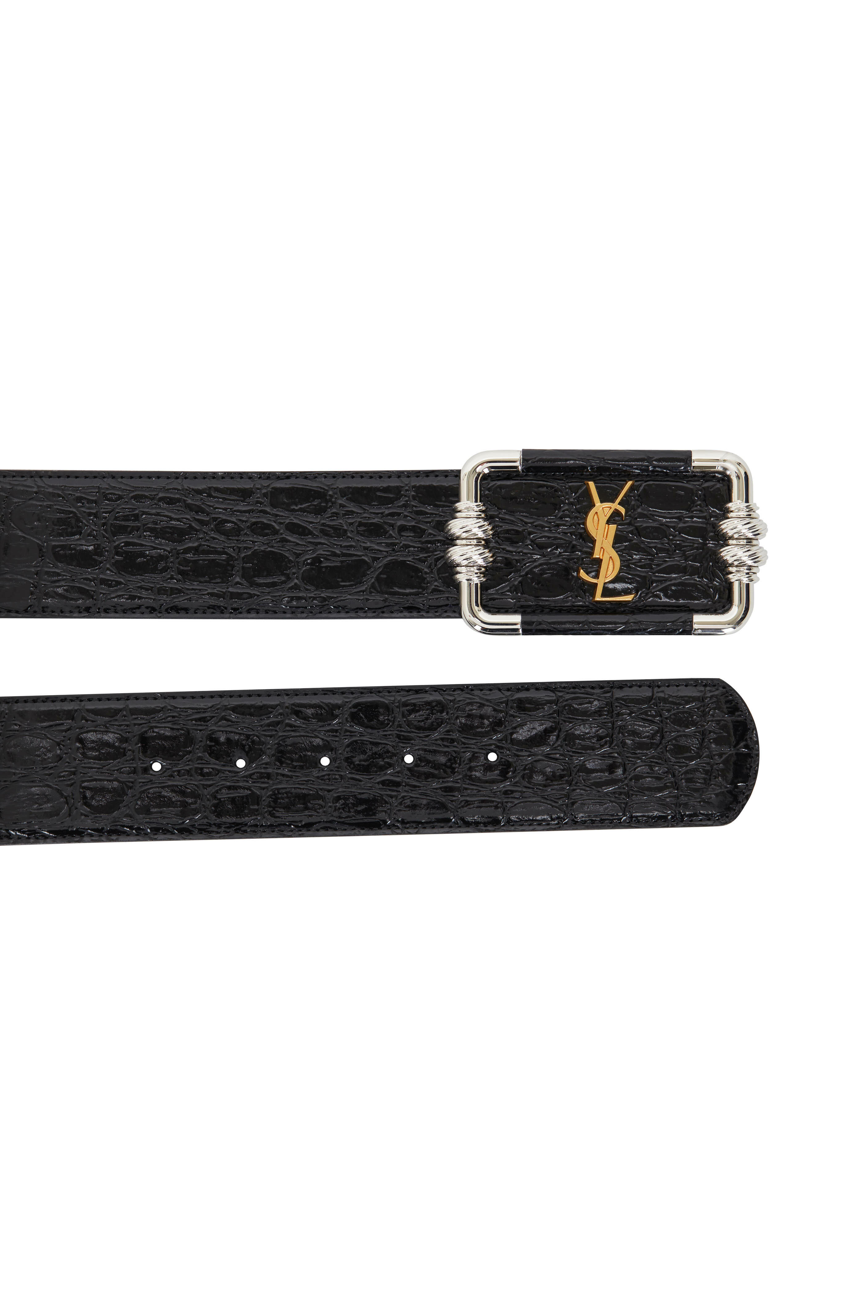Saint Laurent 2cm Logo-embellished Leather Belt - Men - Black Belts