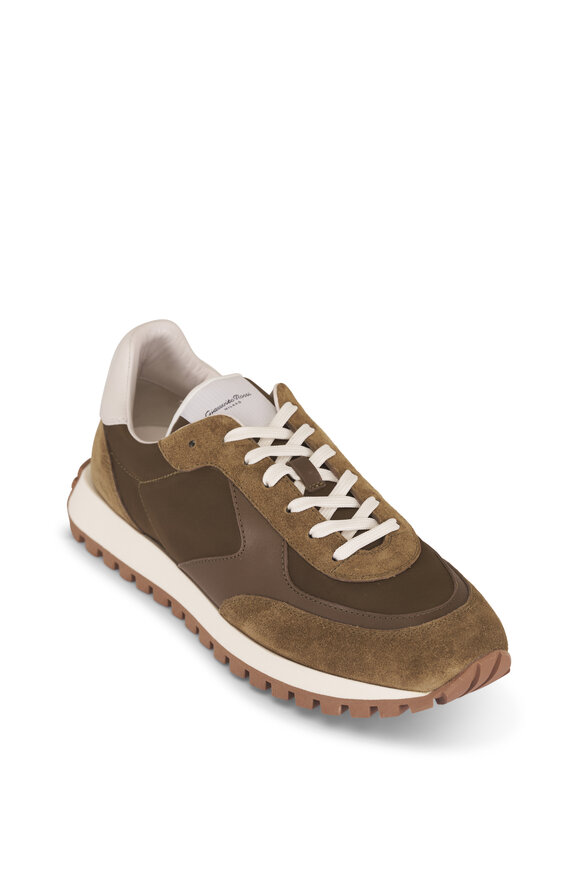 Gianvito Rossi Gravel Olive Suede & Leather Sneaker