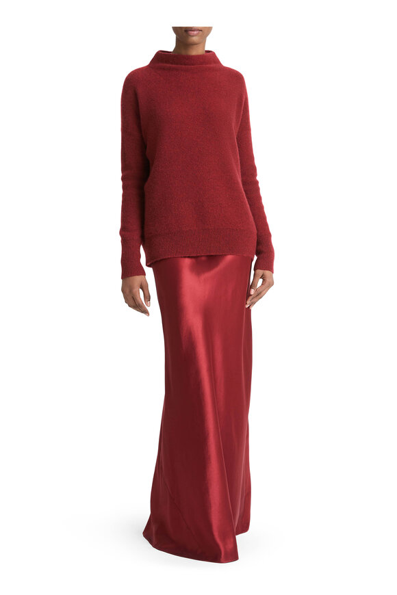 Vince - Heather Ruby Ink Cashmere Funnel Neck Sweater