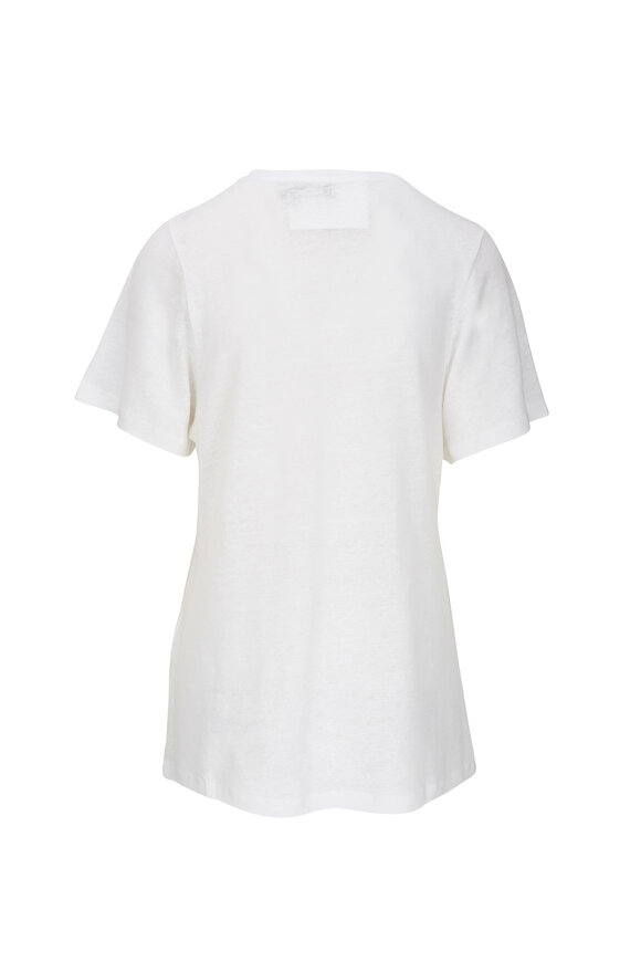 Totême - White Linen Curved Seam T-Shirt