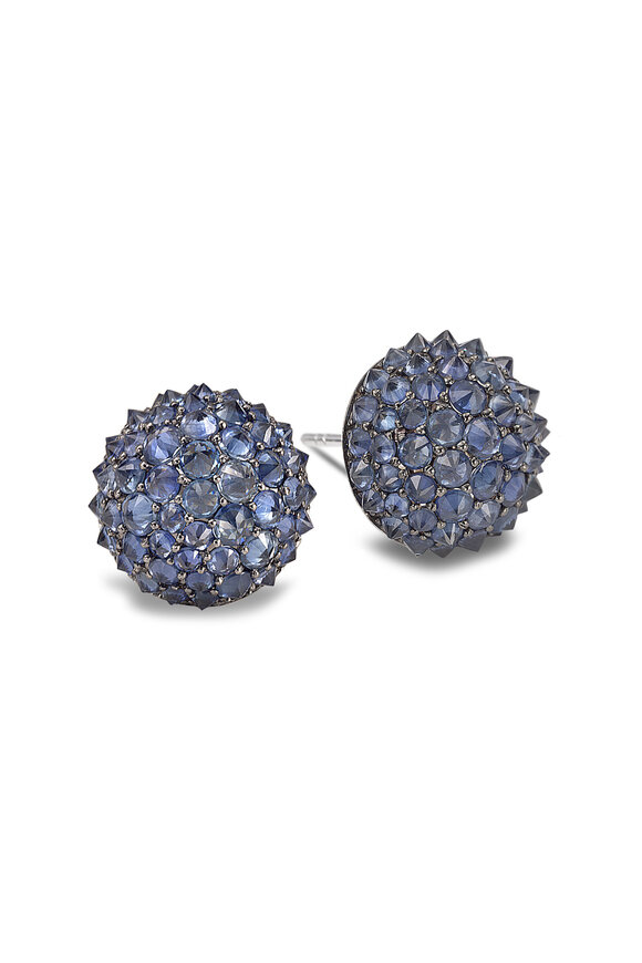 Nam Cho 18k White Gold Blue Sapphire Spike Stud Earring - view 1