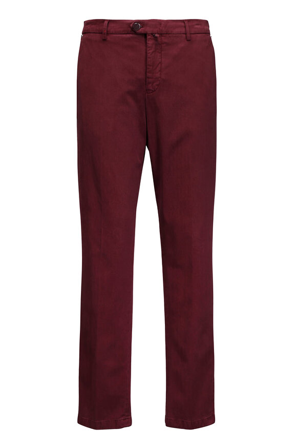 パンツ BRUNELLO CUCINELLI Women Straight Pants ML996P5896CO Purple Brunello Cucinelli - Anthracite Stretch Cotton Flat Front Pant