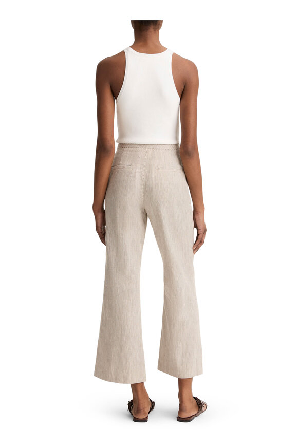 Vince Taupe Wood Ticking Stripe Crop Flare Pant - view 3
