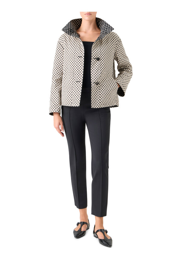 Akris Punto Black & Cream Reversible Polka Dot Jacket - view 5