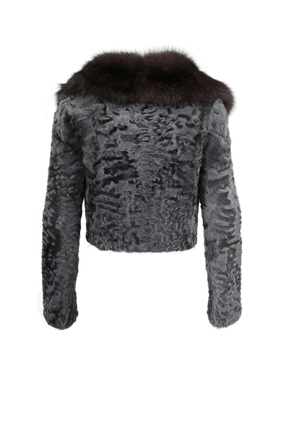 Oscar de la Renta Furs - Graphite Persian Lamb Cropped Jacket