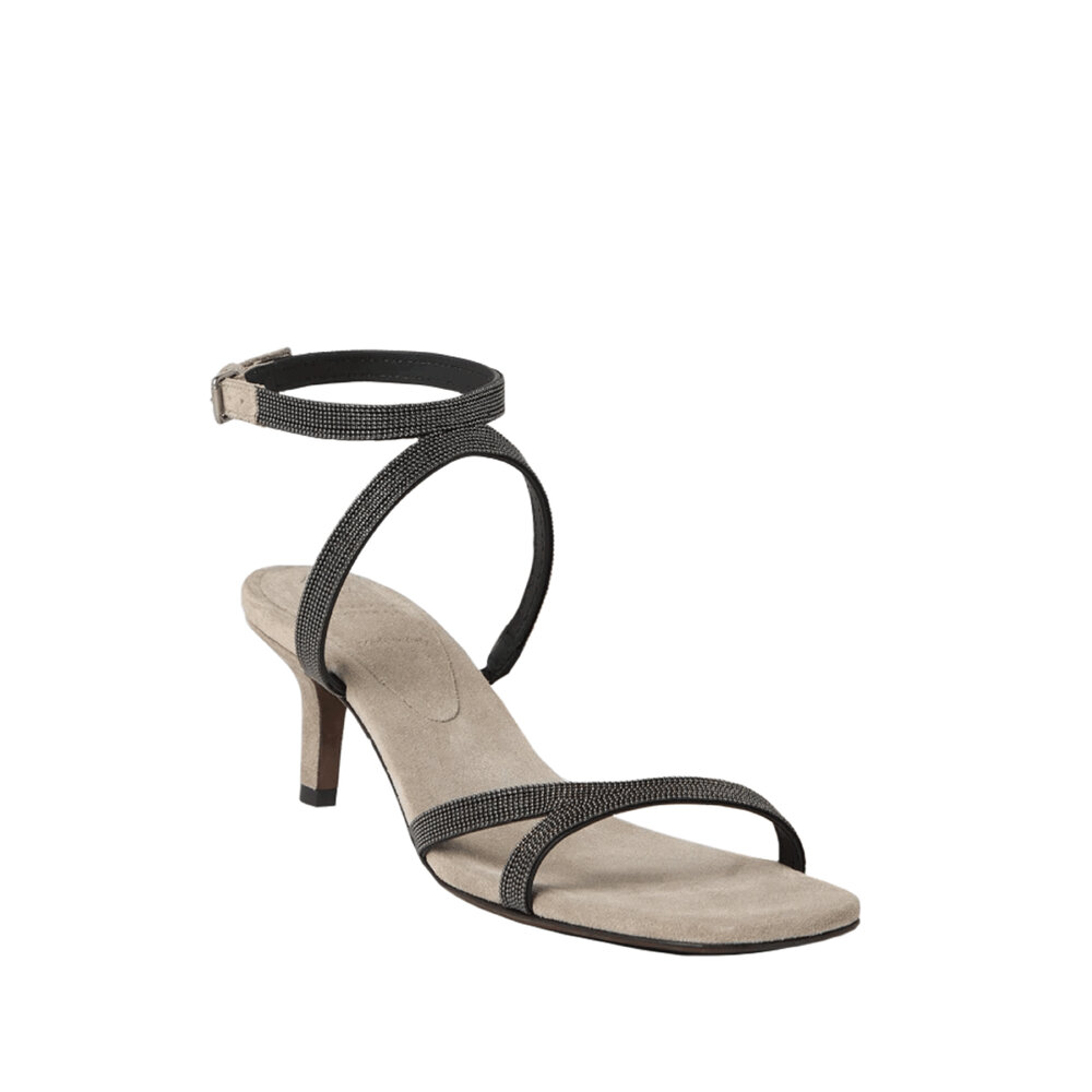Brunello Cucinelli - City Monili Kitten Heel in Dark Beige