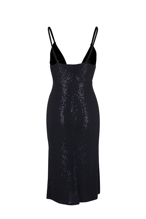 L'Agence - Chatou Sequin Twist-Front Midi Dress