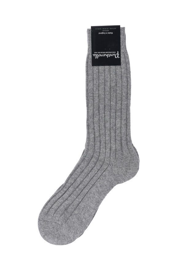 Pantherella  Gray Cashmere Blend Socks 