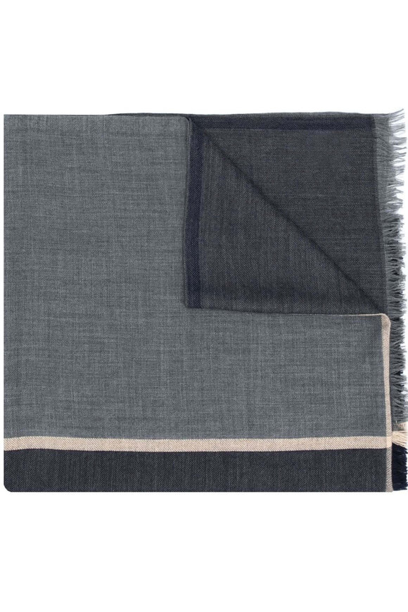 Brunello Cucinelli Gray Colorblock Scarf - view 1