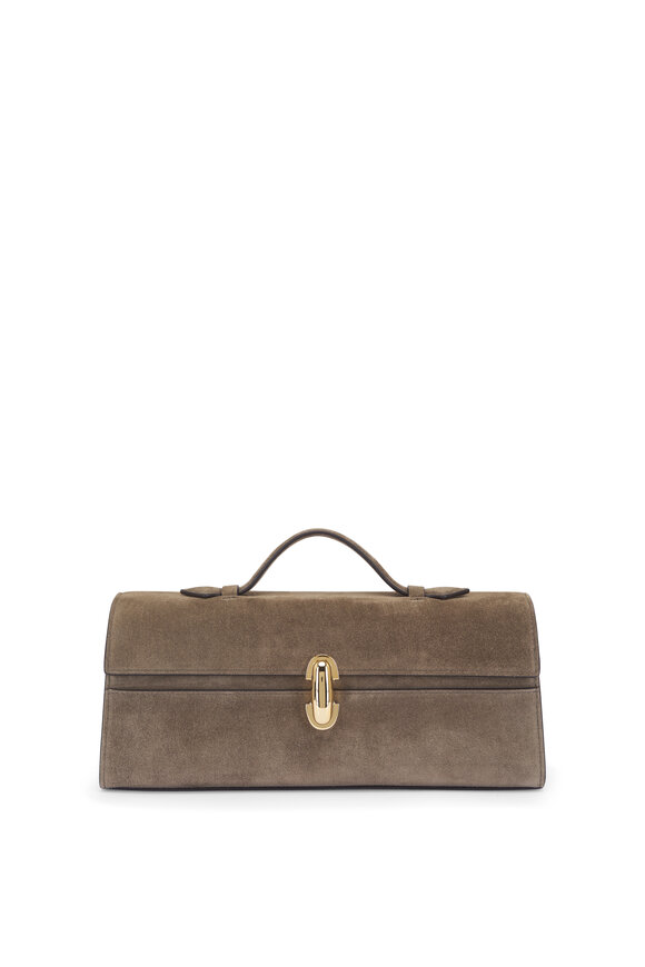 Savette Slim Symmetry Brown Suede Pochette