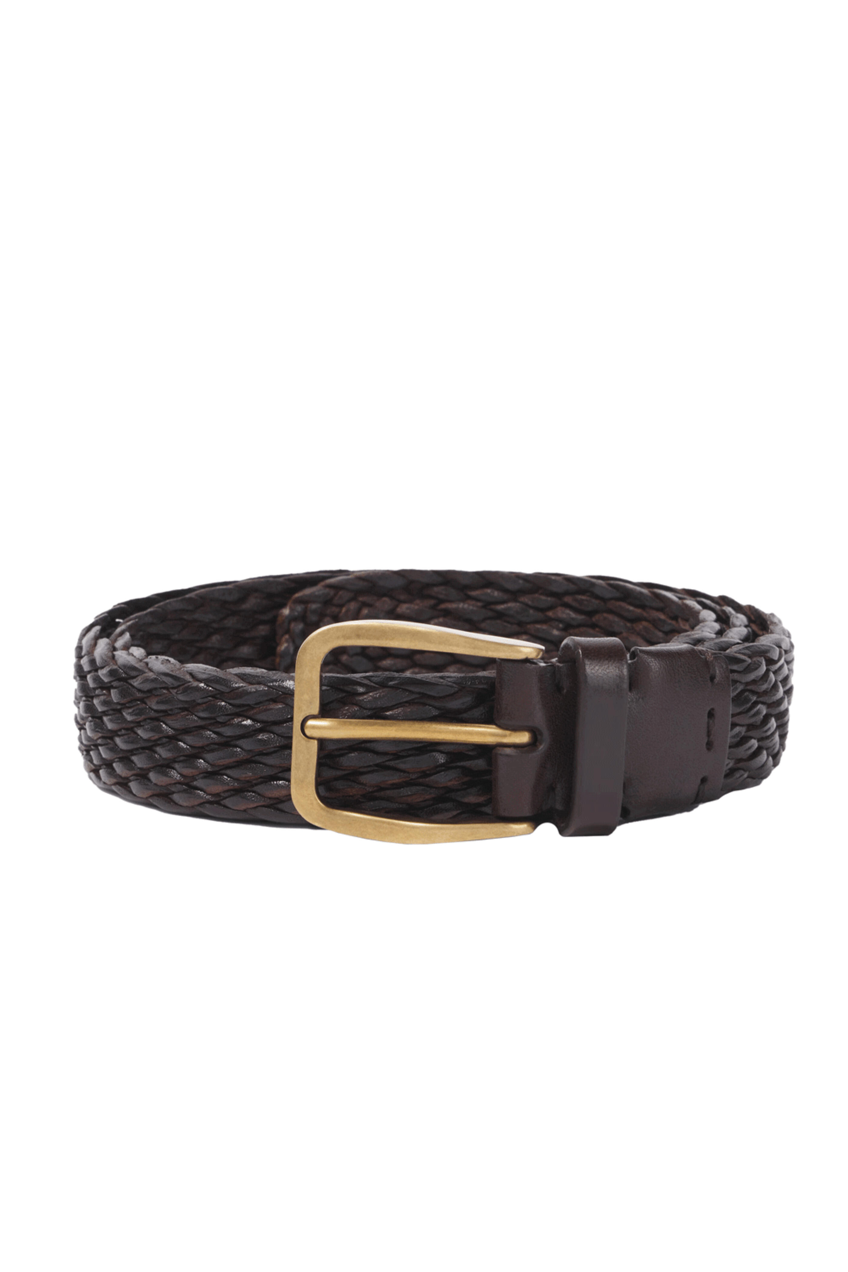 Brunello Cucinelli - Braided Leather Belt in Dark Brown