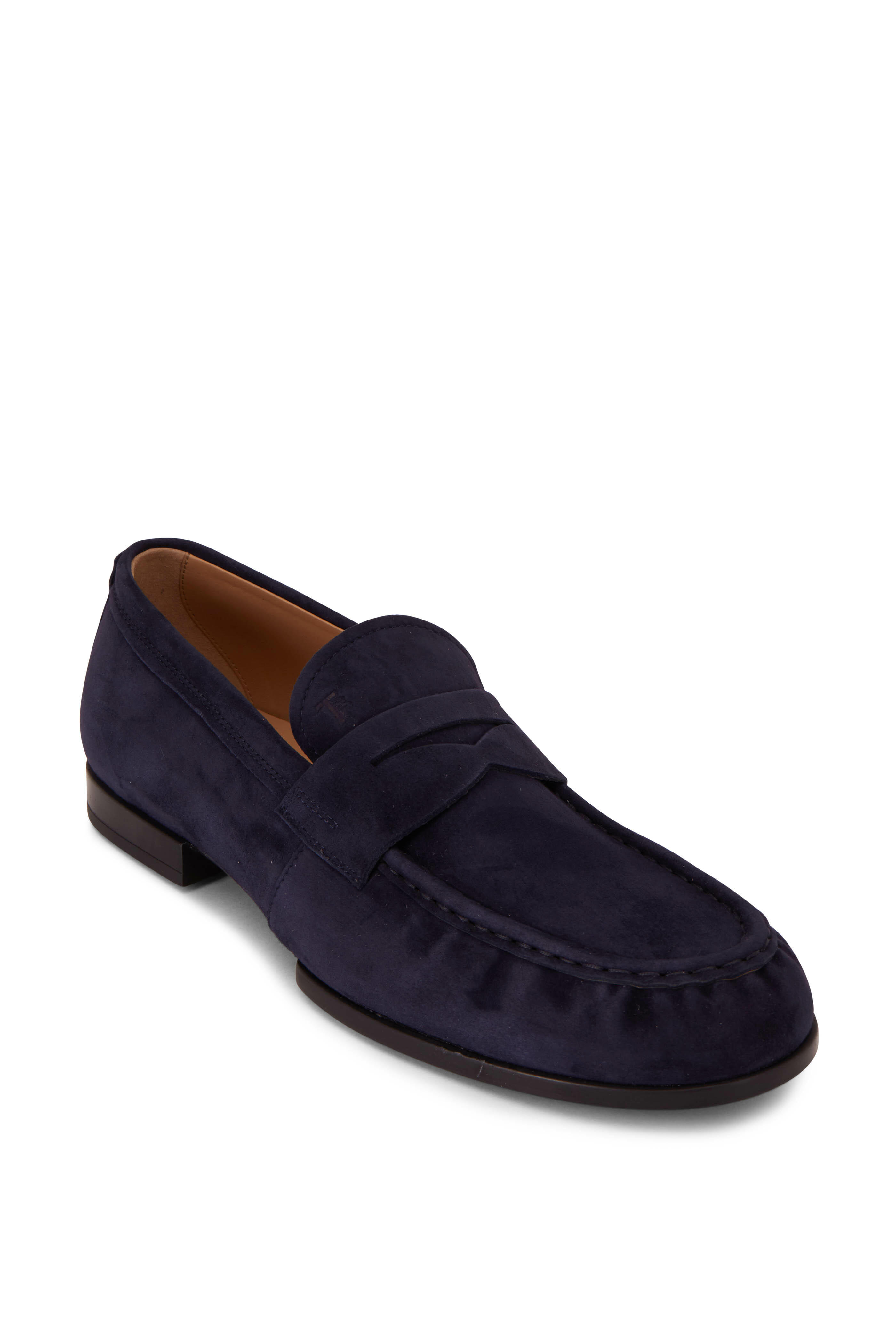 Tod's - Mocassino Navy Suede Penny Loafer | Mitchell Stores