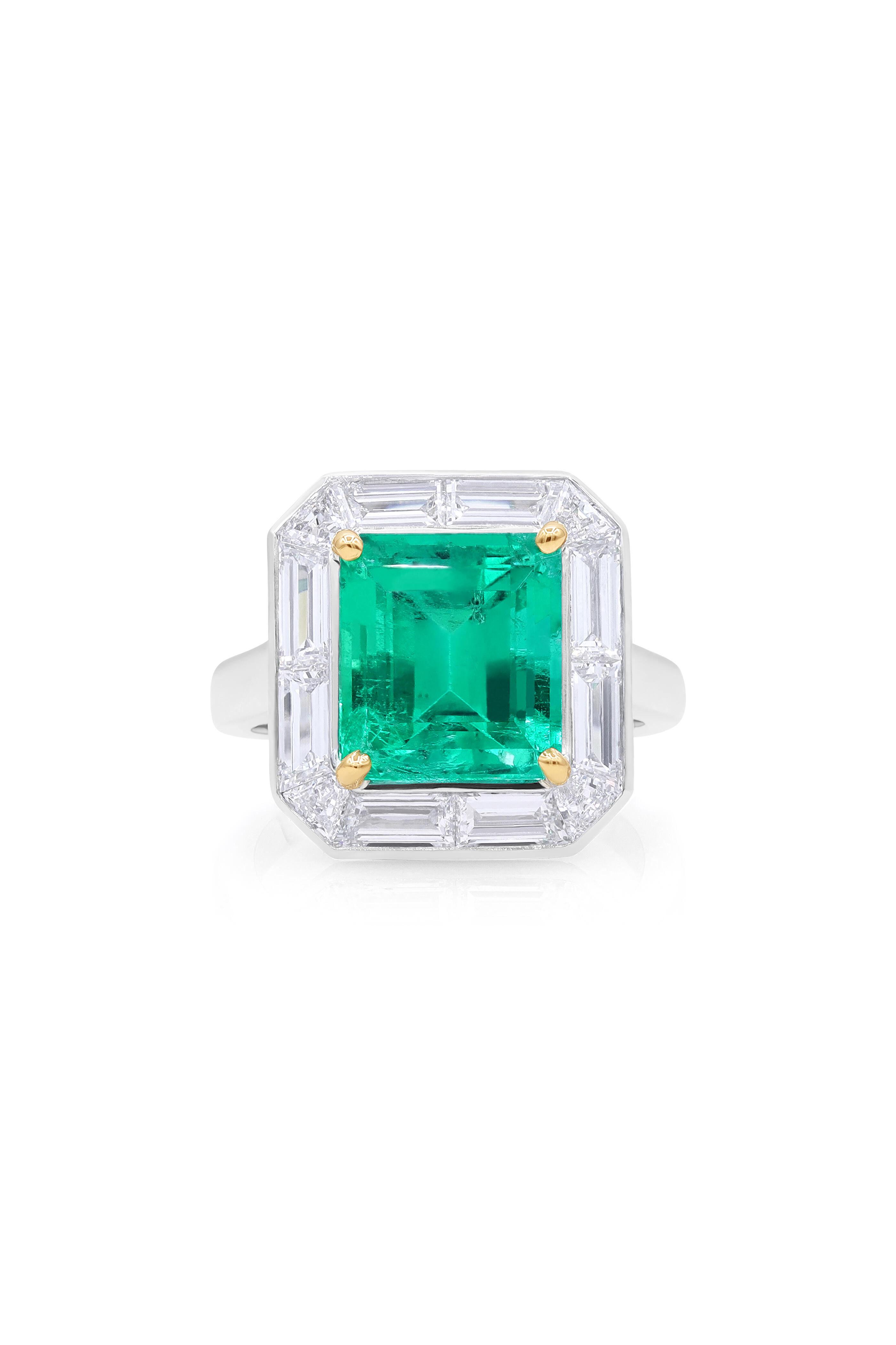 Oscar Heyman - Platinum Colombian Emerald & Diamond Ring