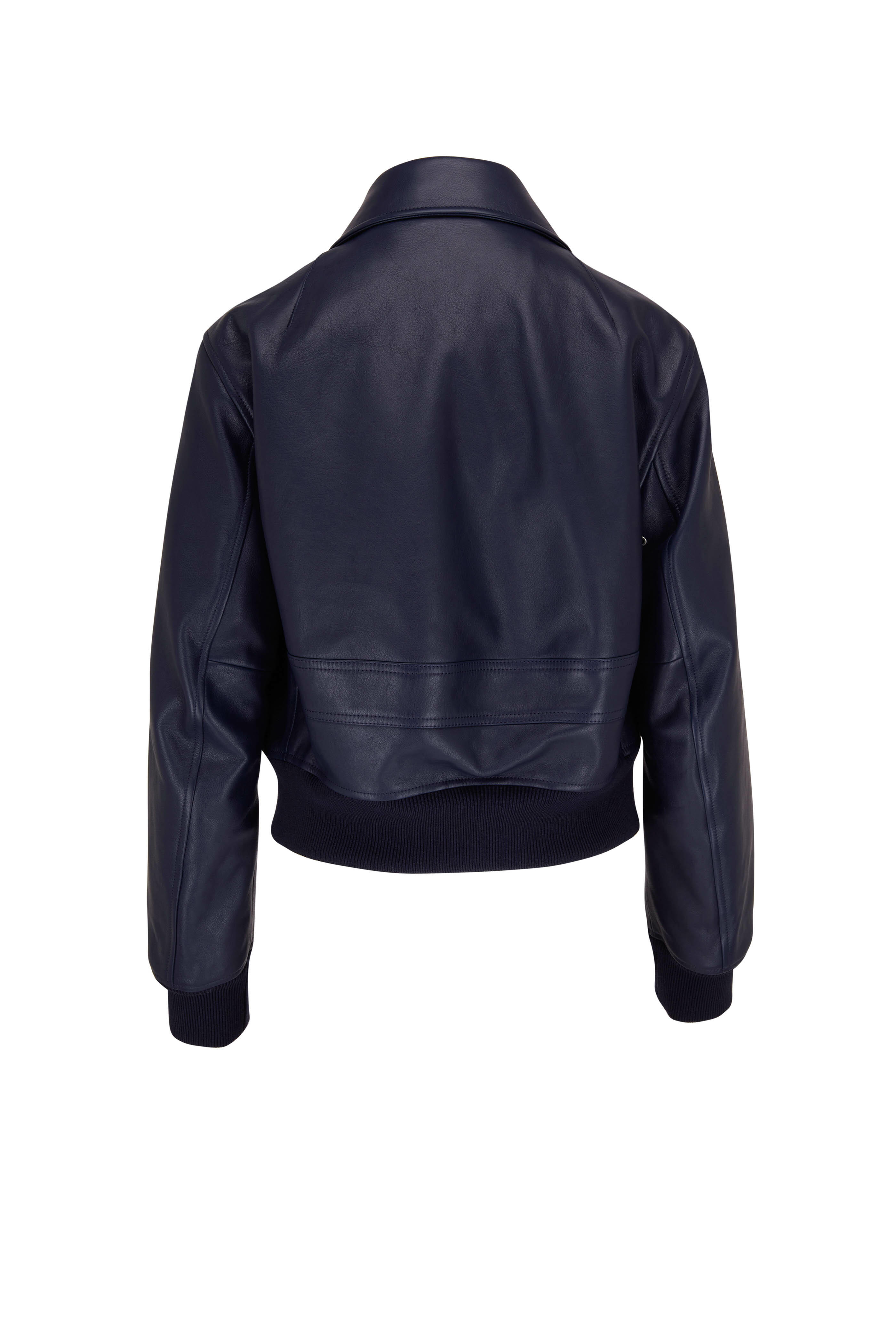Bottega Veneta - Starry Night Blue Leather Bomber Jacket
