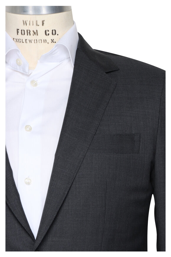 Sartorio Solid Dark Grey Wool Suit