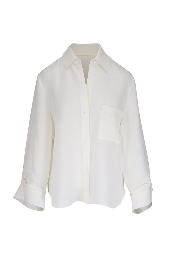 TWP - Next Morning Ivory Silk & Linen Button Up Shirt