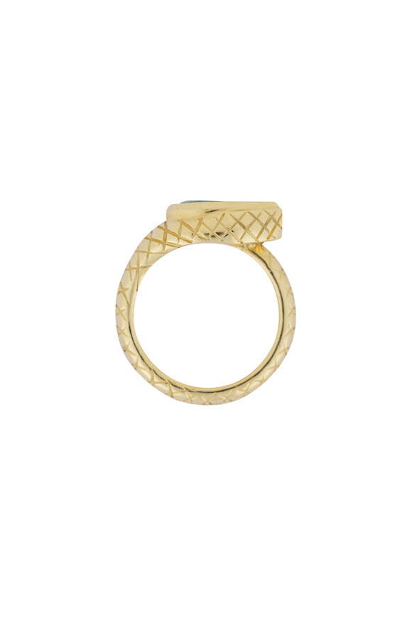 Jenna Blake Emerald Engraved Snake Band Ring - view 2
