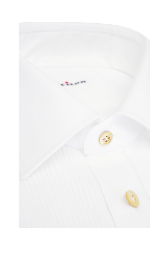 Kiton - White Cotton Tux Shirt