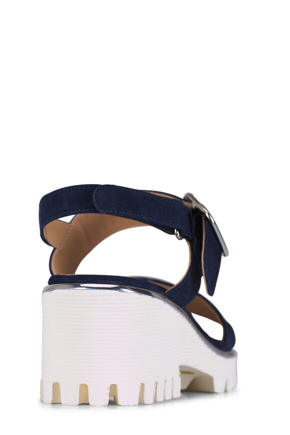 Ron White Elaria Navy Cashmere Suede Lug Sandal, 55mm - view 3