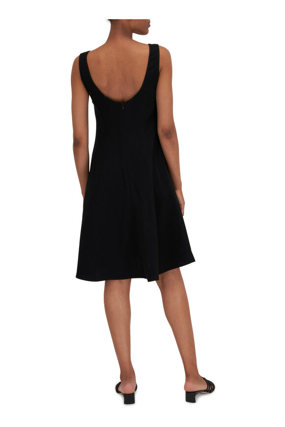 Vince - Black Paneled Scoop Neck Dress