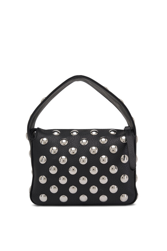 Khaite Elena Black Studded Leather Box Bag