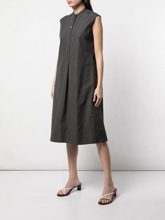Aspesi - Slate Gray Poplin Sleeveless Dress 