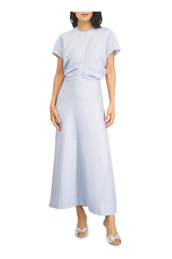 Totême Sky Blue Slouch Waist Midi Dress - view 2