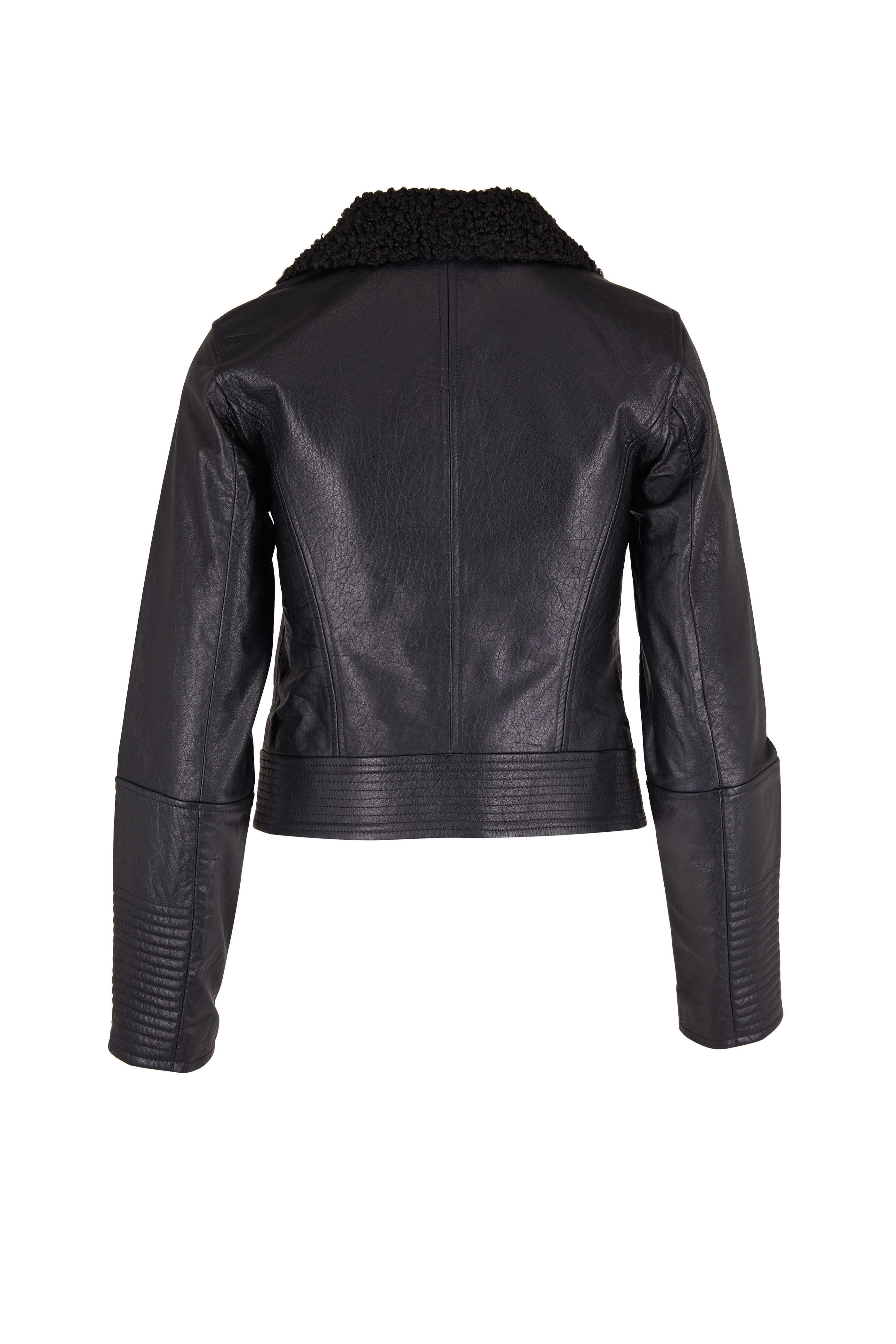 ジャケット・アウター archive moussy leather tracker jacket Xingfenly ' Texture PU Leather Jacket High Street Button